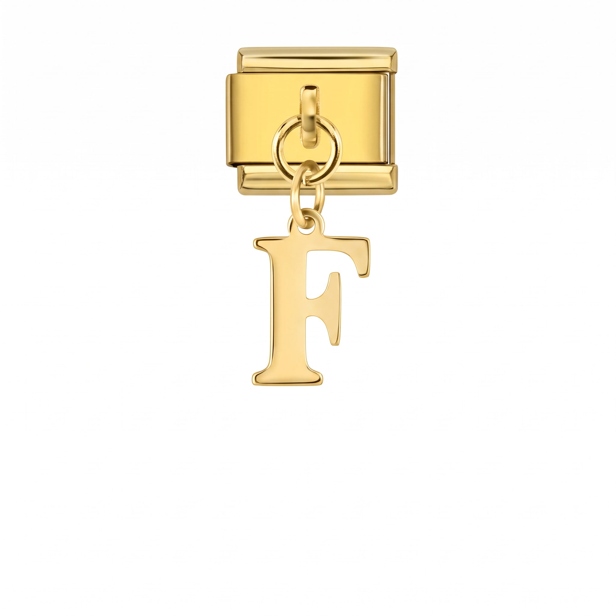 Charm Italiano Letra F Colgante Dorado