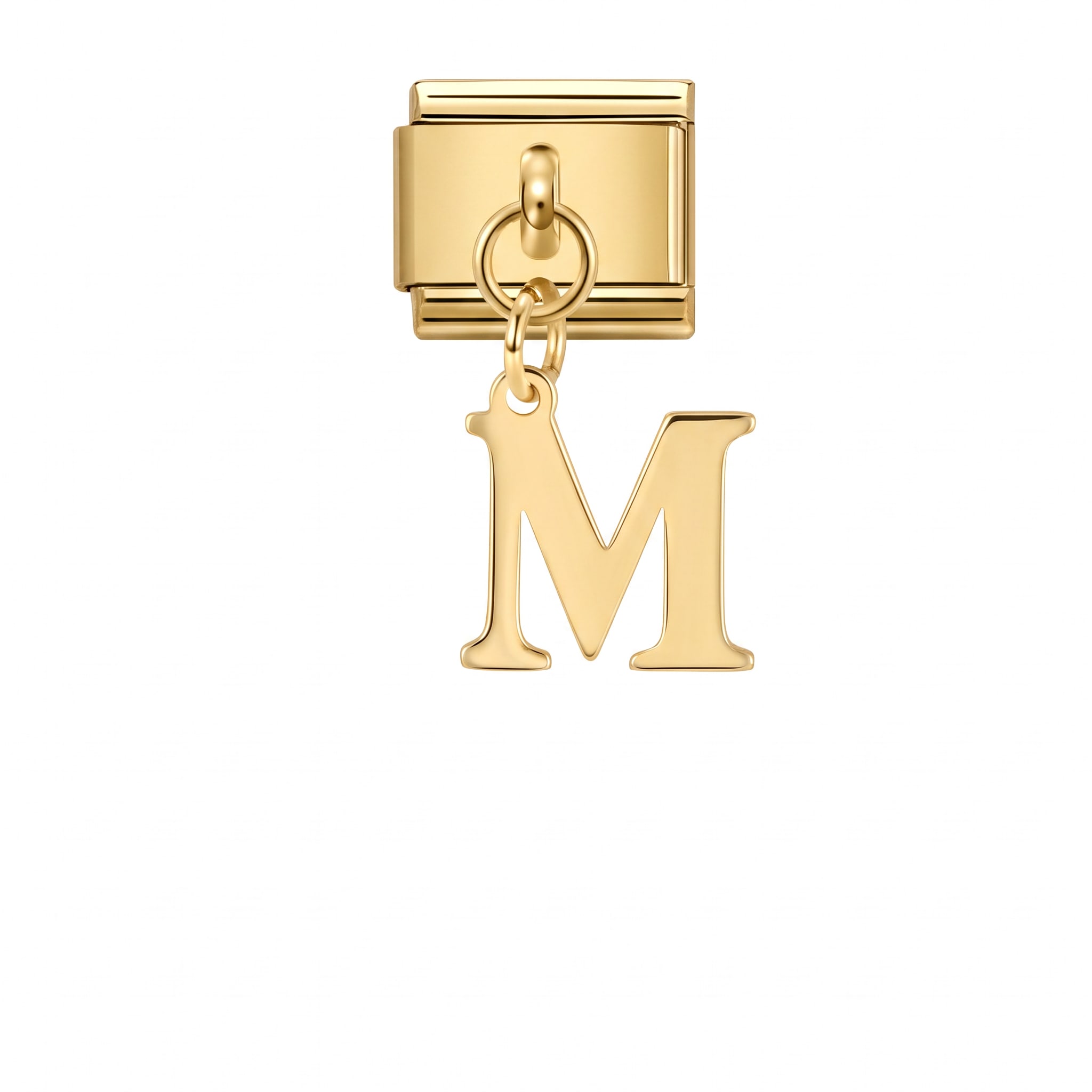 Charm Italiano Letra M Colgante Dorado