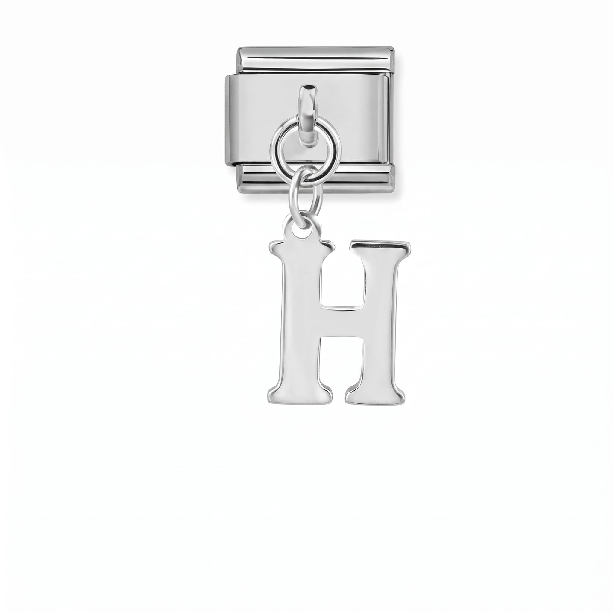 Charm Italiano Letra H Colgante Plateado