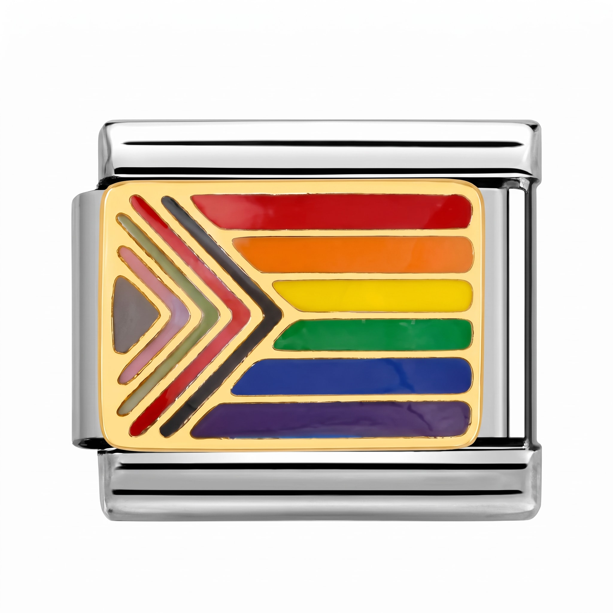 Charm Italiano Bandera Pride Dorado