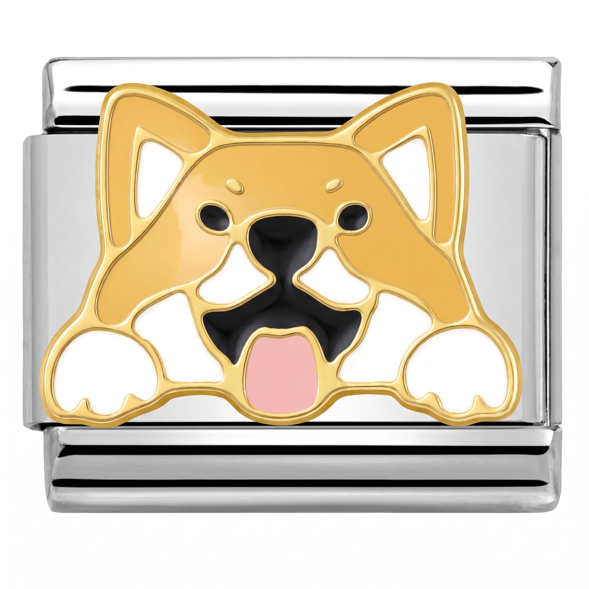 Charm Italiano Perro Shiba Inu Plateado
