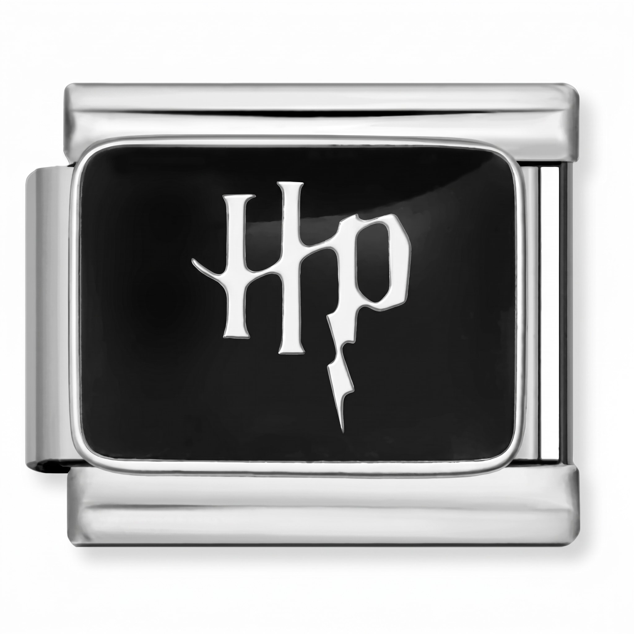 Charm Italiano Harry Potter Esmalte Negro Plateado