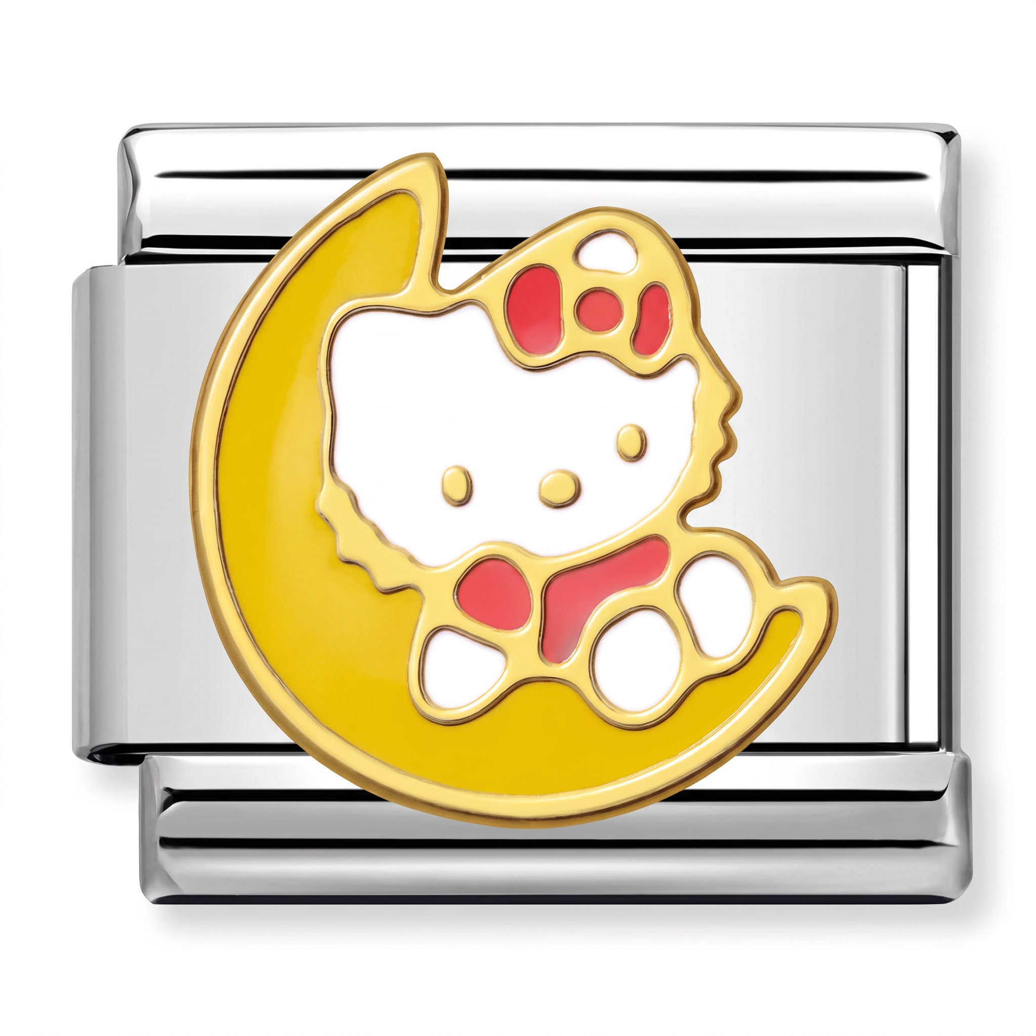 Charm Italiano Hello Kitty en Luna Plateado