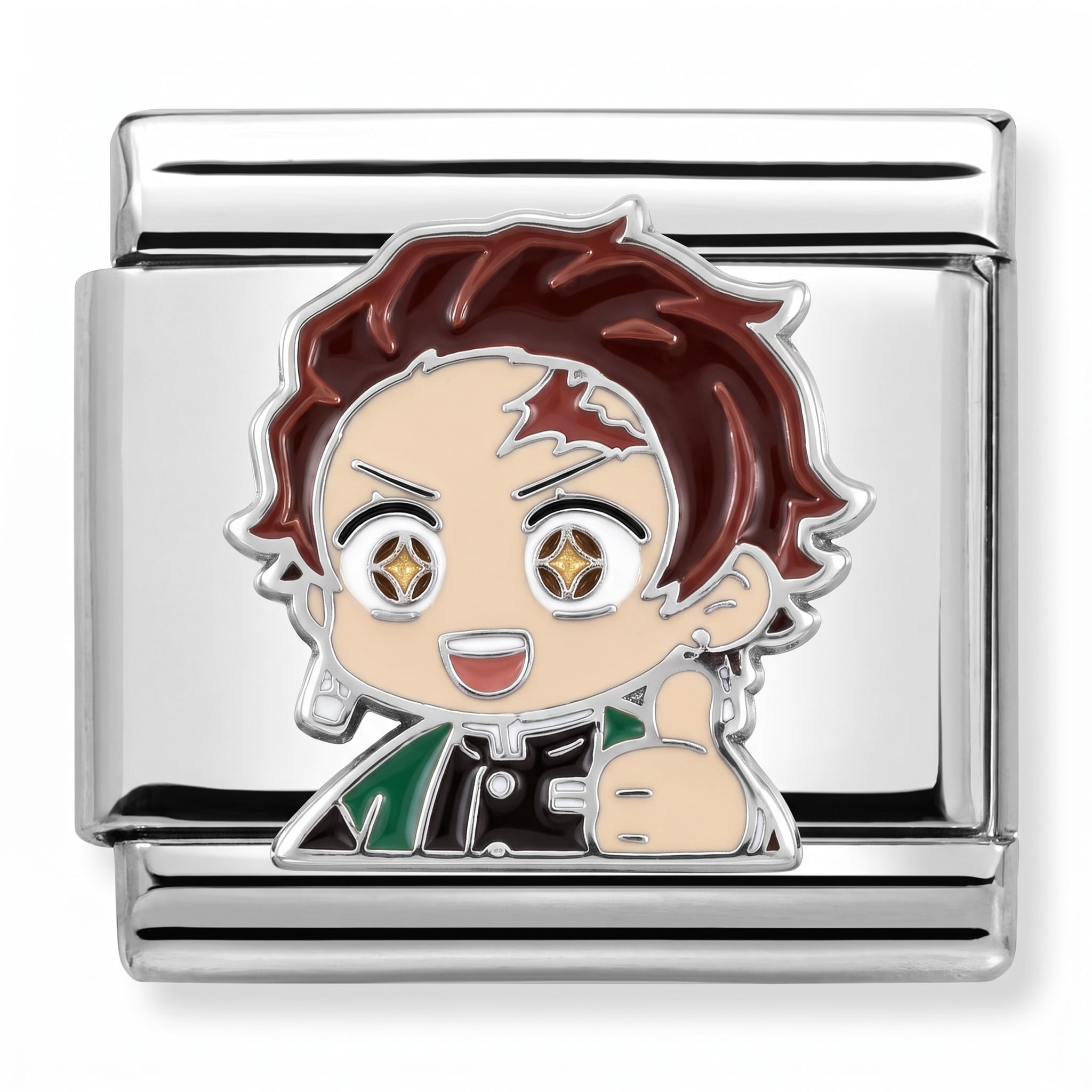 Charm Italiano Tanjiro Kamado Plateado