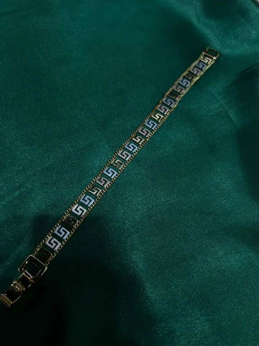 Pulsera con Grecas Griegas en Chapa de Oro 18k — vista 3