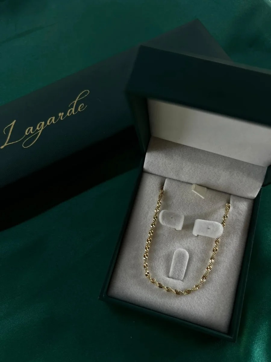 Collar Cadena Torcida en Chapa de Oro 18k
