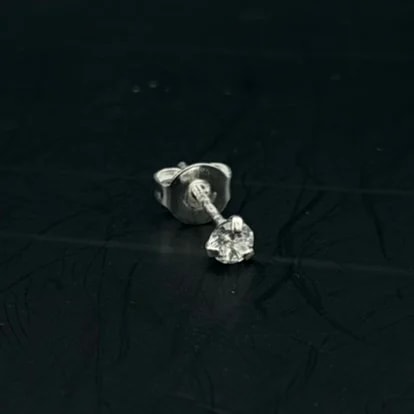 Broquel Zirconia blanca circula 3mm de plata .925