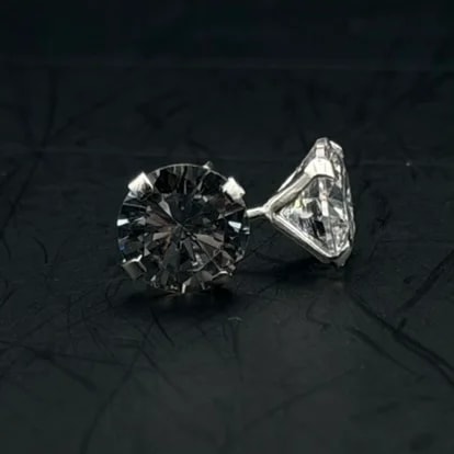 Broquel Zirconia blanca circula 9mm de plata .925