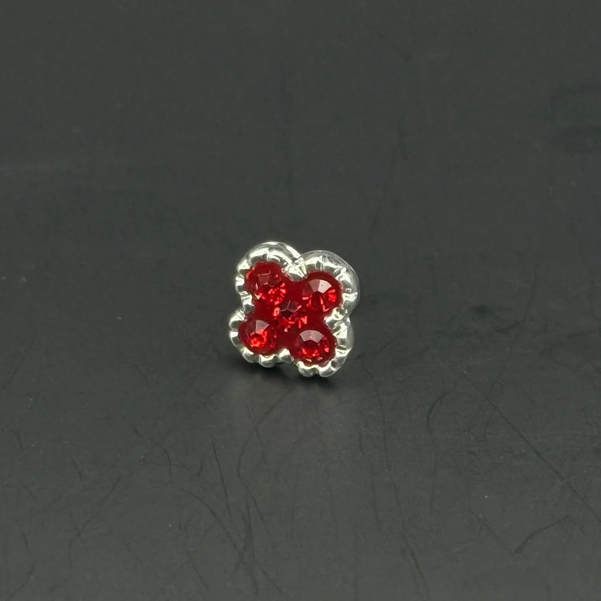 Broquel Arete tipo van cleff con piedra de plata .925