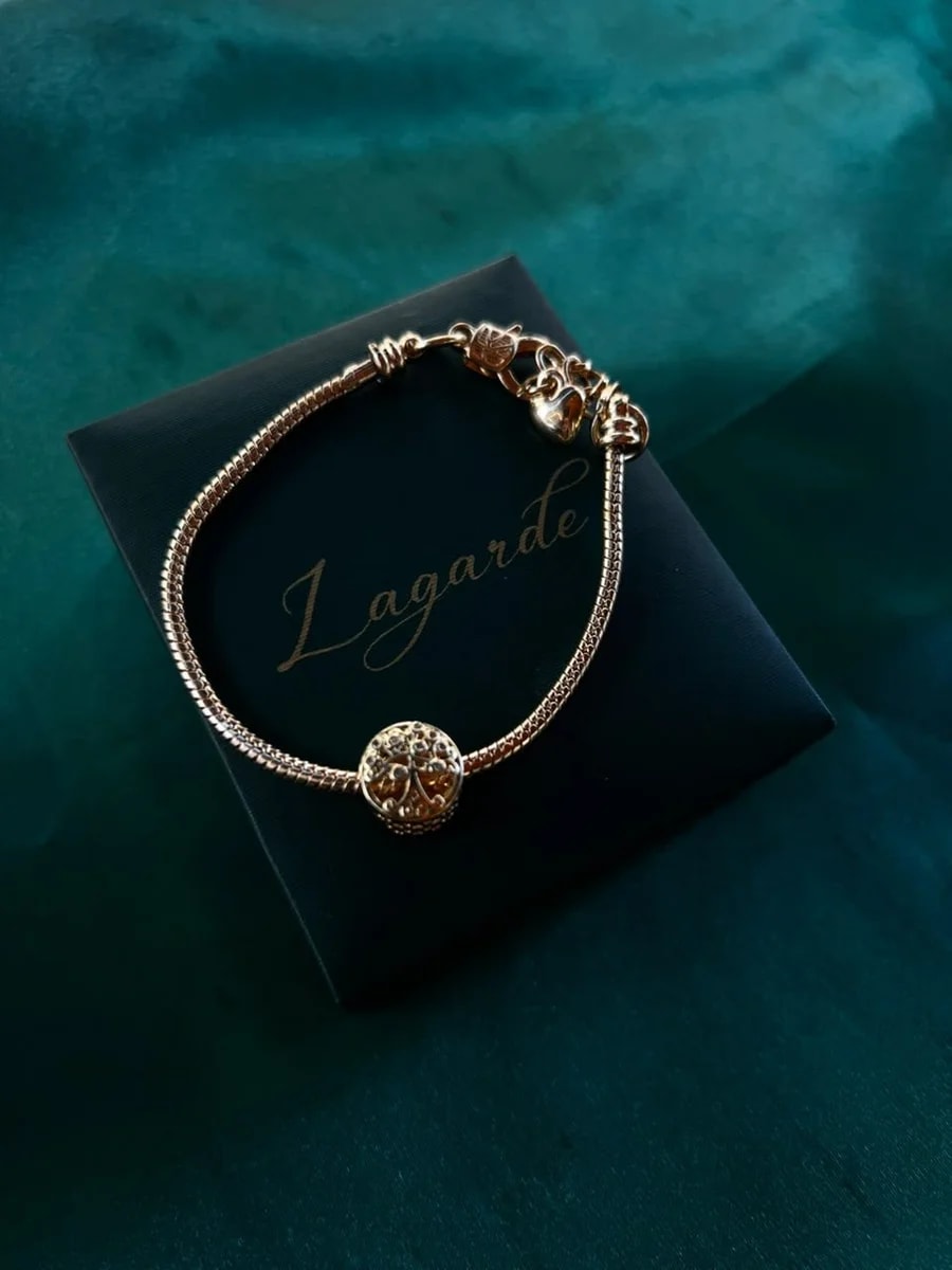 Pulsera Estilo Pandora en Chapa de Oro 18k — vista 2