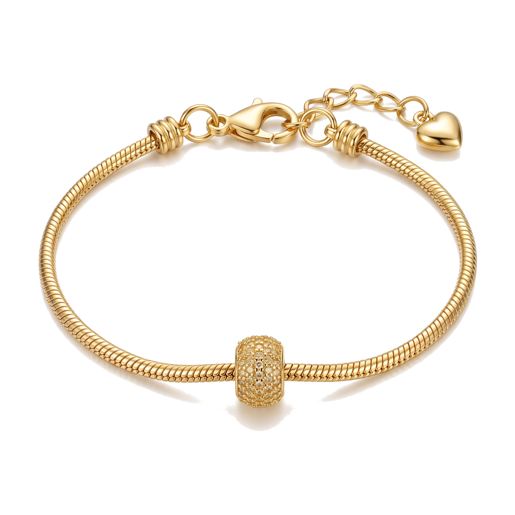 Pulsera Estilo Pandora en Chapa de Oro 18k