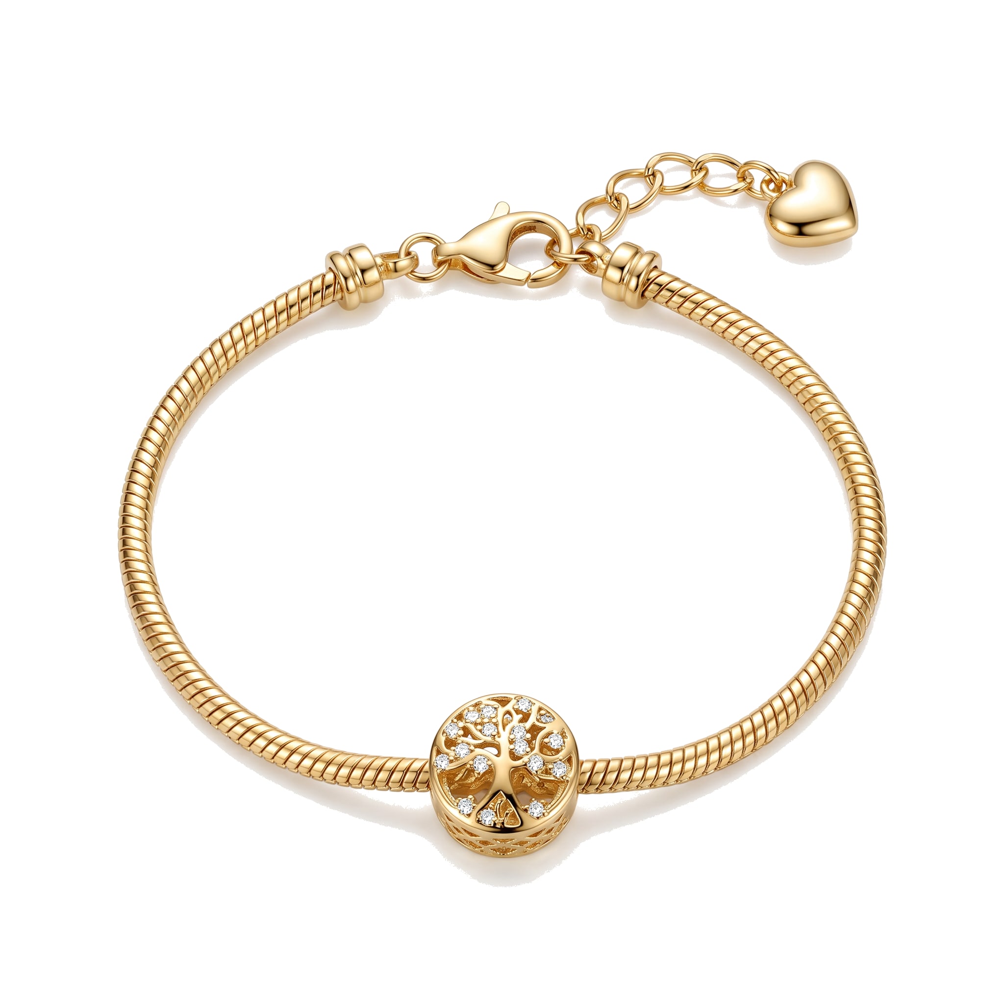 Pulsera Estilo Pandora en Chapa de Oro 18k