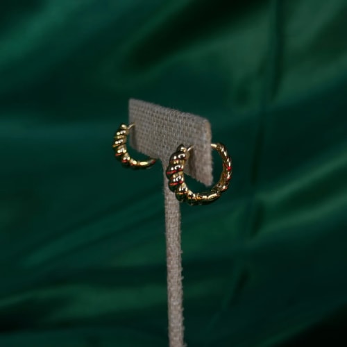 Arracadas Elegantes de Chapa de Oro 18k