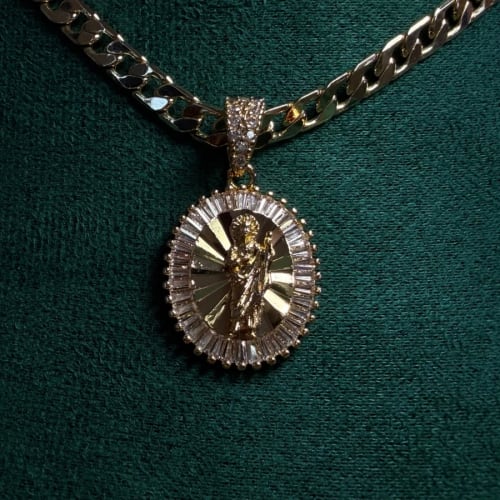 Dije San Judas Radiante Chapa de Oro 18k