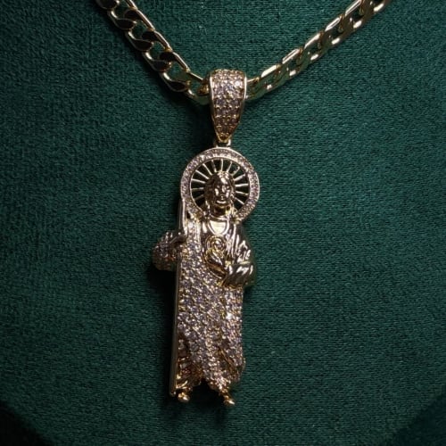 Dije San Judas Micropabe Chapa de Oro 18k