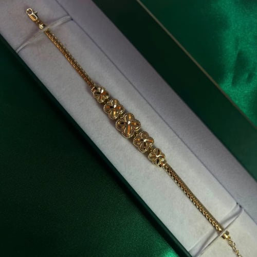 Pulsera Mosaico Brillante Chapa de Oro 18k