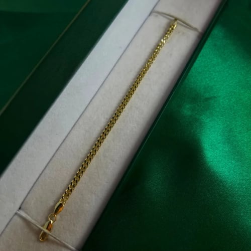 Pulsera Cadena Figaro Dorada Chapa de Oro