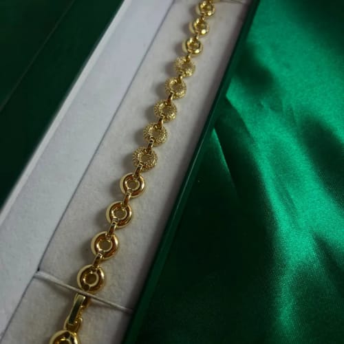 Pulsera de Aros en Piedreria en Chapa de Oro 18k