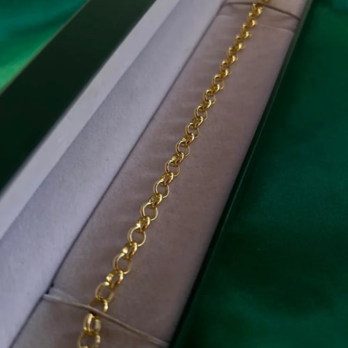 Pulsera Cadena de Ovals Finos en Chapa de Oro 18k