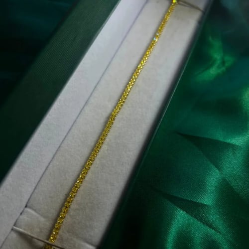Pulsera Estilo Tennis de Piedra en Chapa de Oro 18k