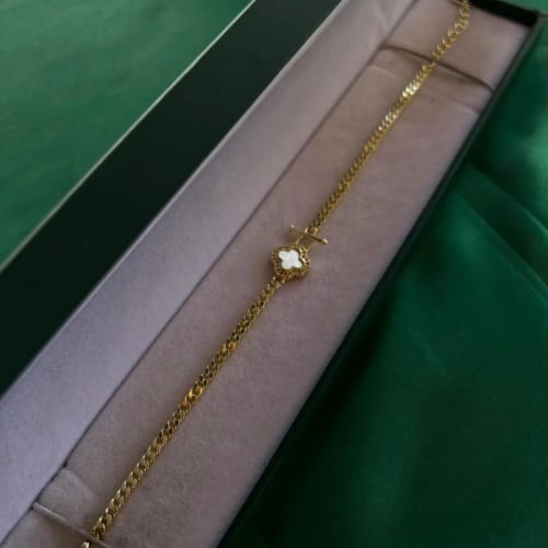 Pulsera Trébol en Chapa de Oro 18k