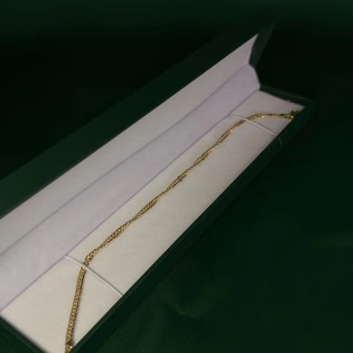 Pulsera Eslabones Torcidos Delicados en Chapa de Oro 18k