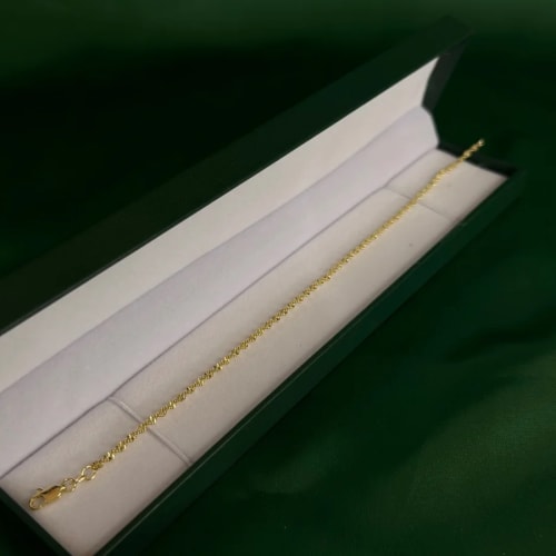Pulsera Eslabones Trenzados Finos en Chapa de Oro 18k