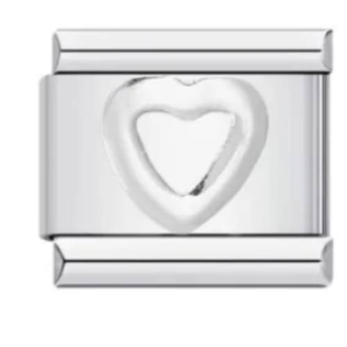 Charm Italiano Corazón Plateado