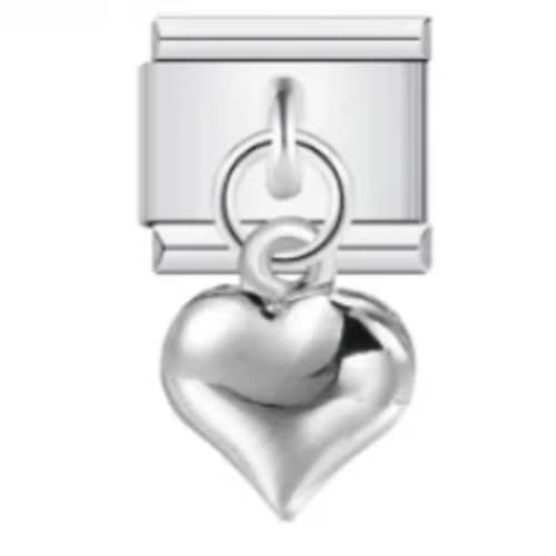 Charm Italiano Corazón Colgante Plateado