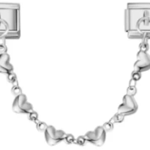 Charm Italiano Corazones Colgante Plateado
