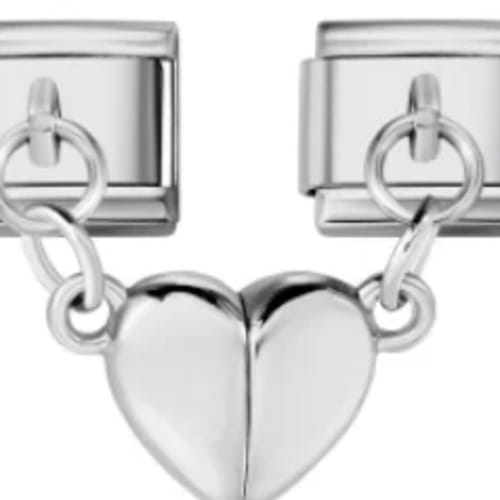Charm Italiano Corazón Colgante Plateado