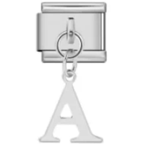 Charm Italiano Letra A Colgante Plateado