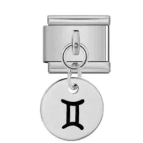 Charm Italiano Geminis Colgante Plateado