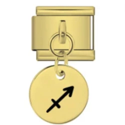 Charm Italiano Signo Sagitario Colgante Dorado