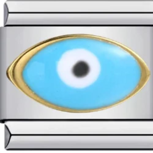 Charm Italiano Ojo Turco Celeste Dorado