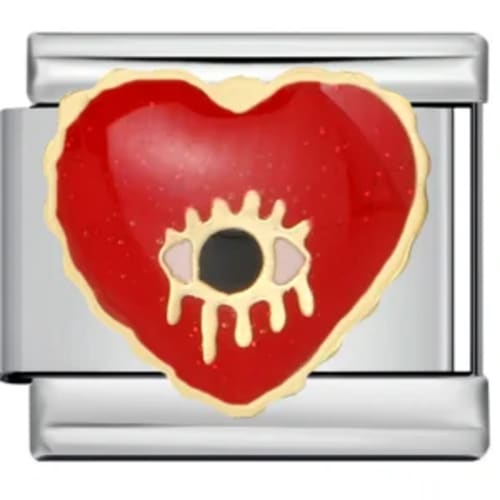 Charm Italiano Corazón Rojo Plateado