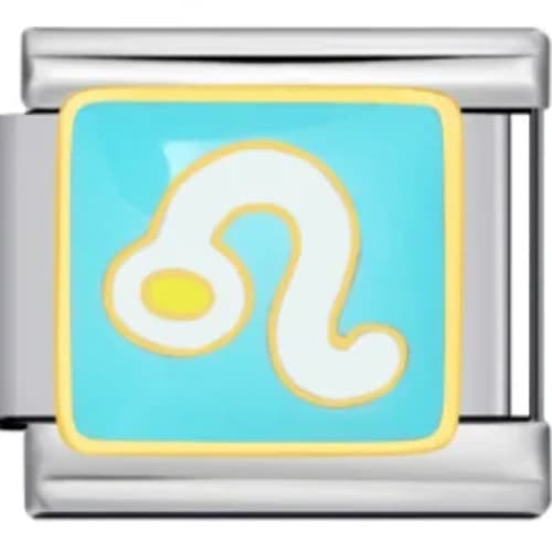 Charm Italiano Signo Leo Azul Plateado