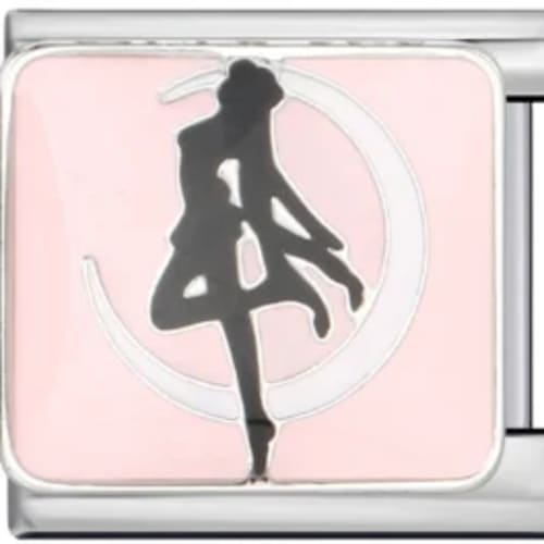 Charm Italiano Sailor Moon Fondo Rosa Plateado