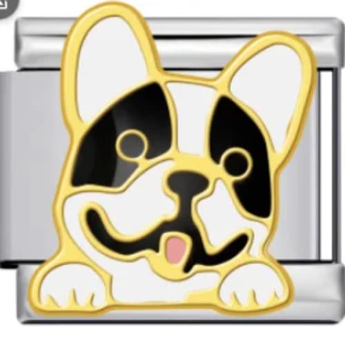 Charm Italiano Perro Bulldog Francés Plateado