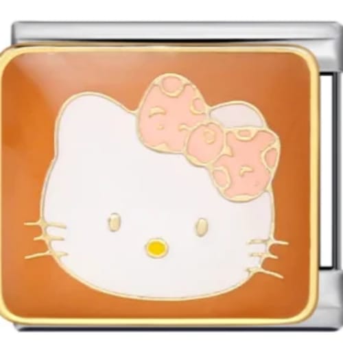 Charm Italiano Hello Kitty Naranja Plateado