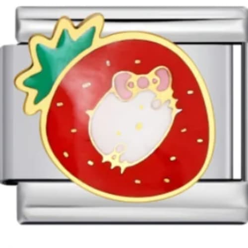 Charm Italiano Hello Kitty Fresa Plateado
