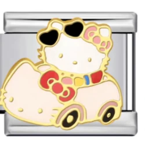 Charm Italiano Hello Kitty en Auto Plateado