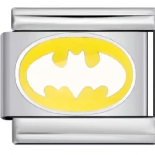 Charm Italiano Batman Amarillo Plateado