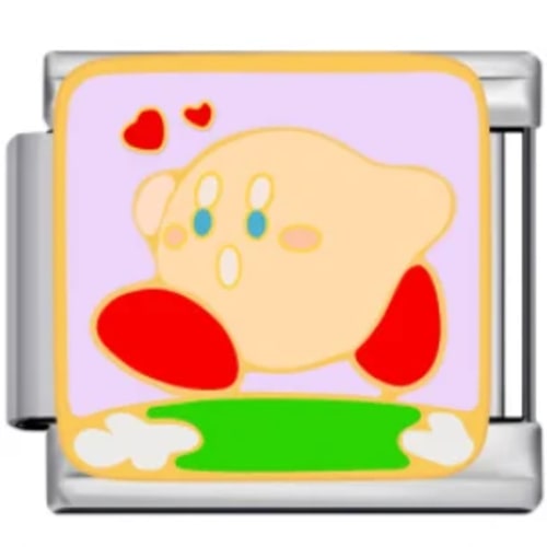 Charm Italiano Kirby con Corazones Plateado