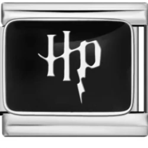 Charm Italiano Harry Potter Esmalte Negro Plateado