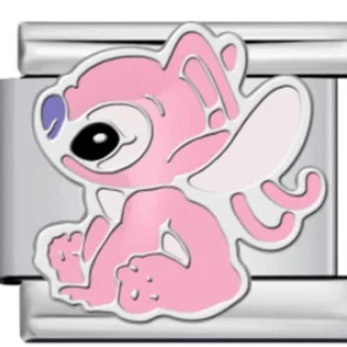 Charm Italiano Angel Stitch Rosa Plateado