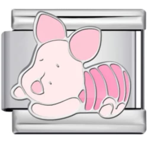 Charm Italiano Piglet Esmaltado Plateado