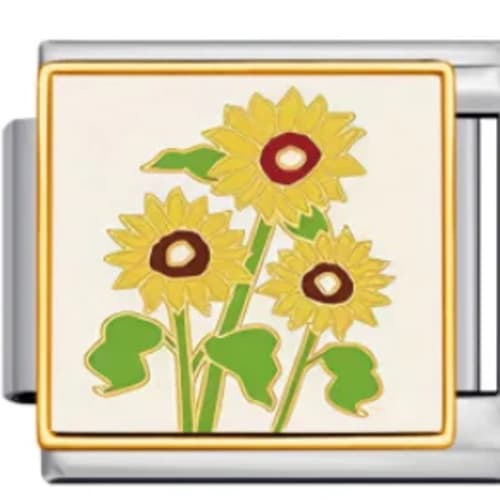 Charm Italiano Girasoles Plateado