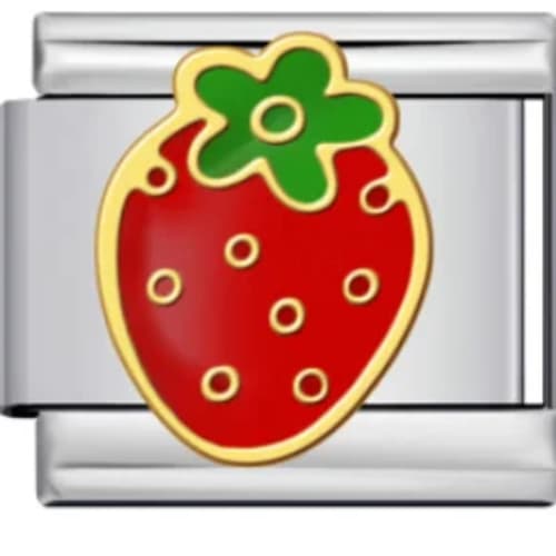 Charm Italiano Fresa Roja Plateado