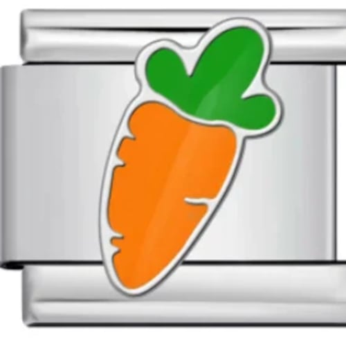 Charm Italiano Zanahoria Esmaltada Plateado